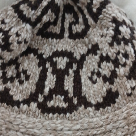 Celine Tan and Brown Patterned Hat main image 4